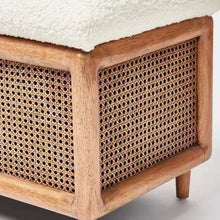 Woven Rattan Ottoman Bench - House of Creattion