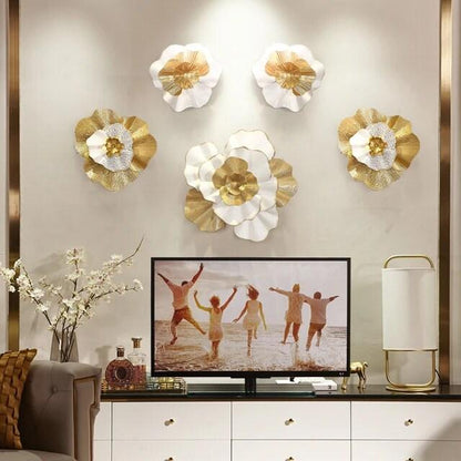 Golden Flower Metal Wall Art - House of Creattion