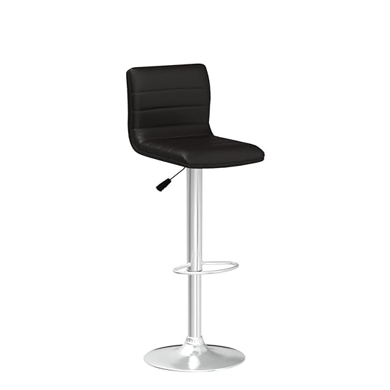 Black Faux Leather Bar Stool