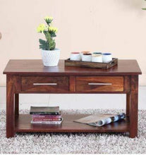 Handmade Solid Wood 2 Drawer & Top Storage Coffee Table