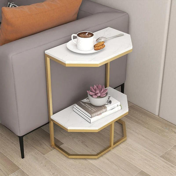 Stone Hexagon End Table - House of Creattion