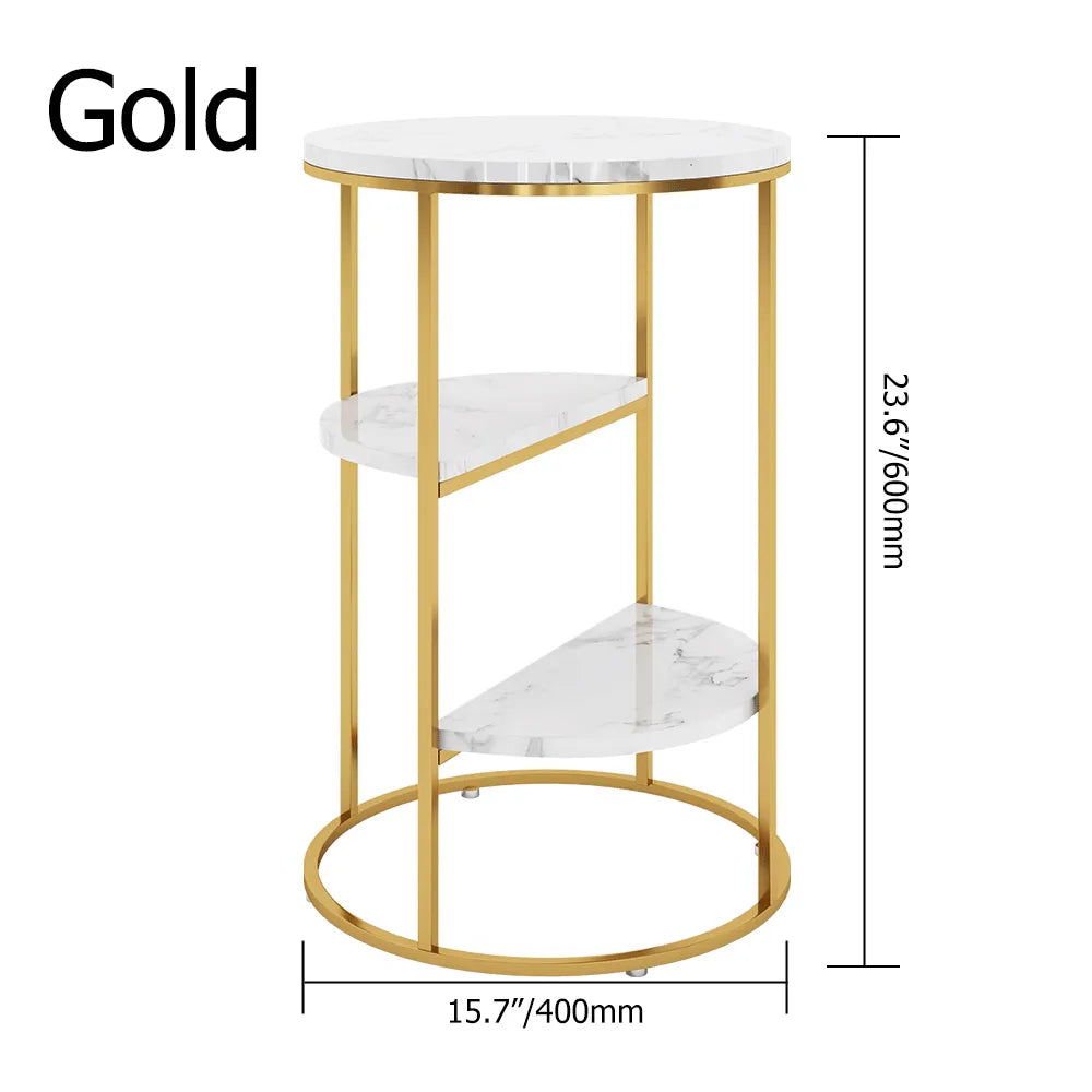 Golden Multi level Corner Table - House of Creattion