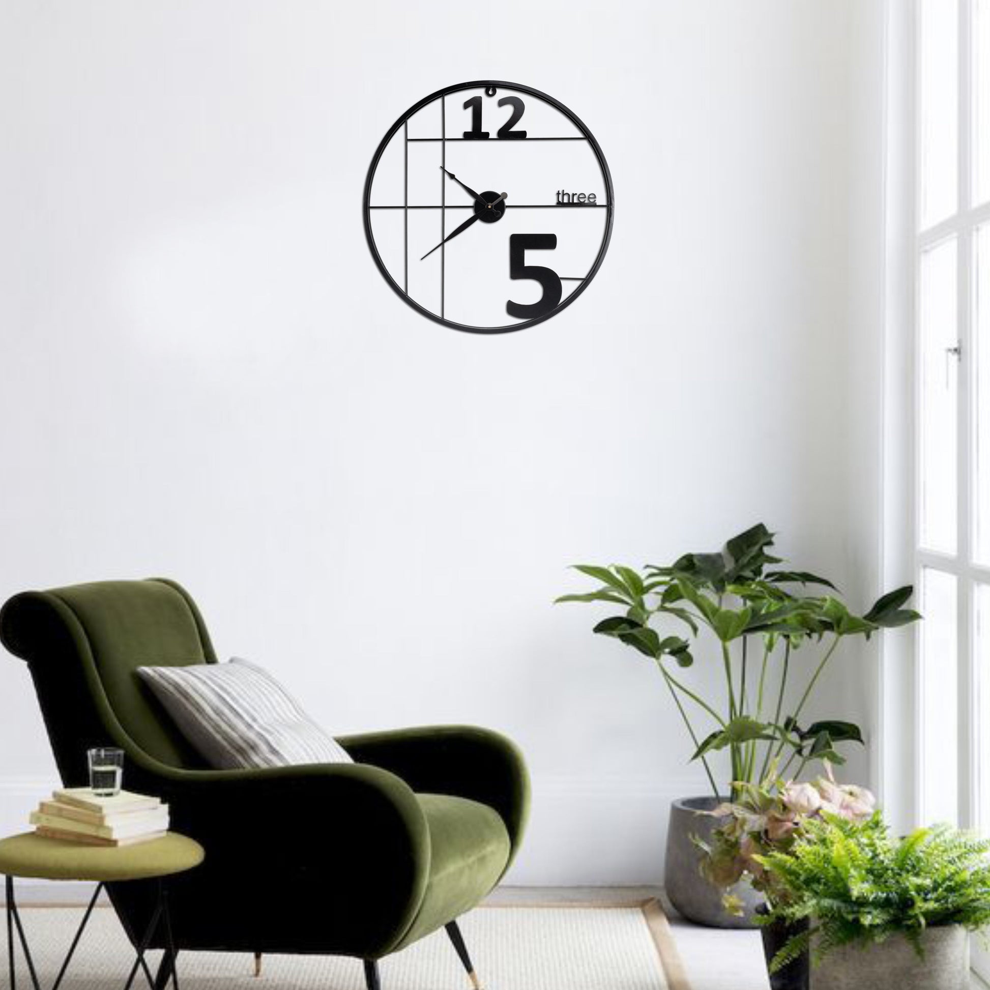 Black Glyphs Round Wall Clock - House of Creattion