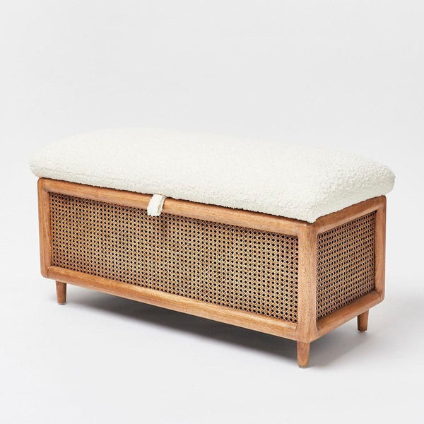 Woven Rattan Ottoman Bench - House of Creattion