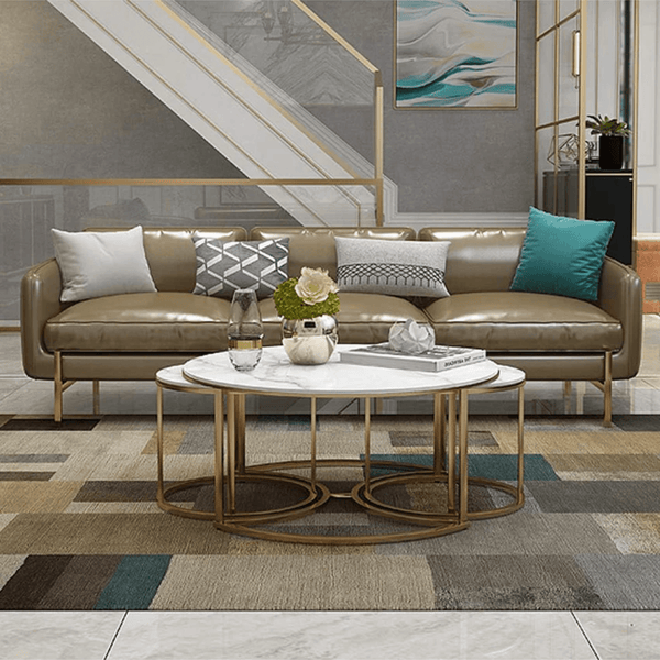 Luxe Marble-Finish Table Set