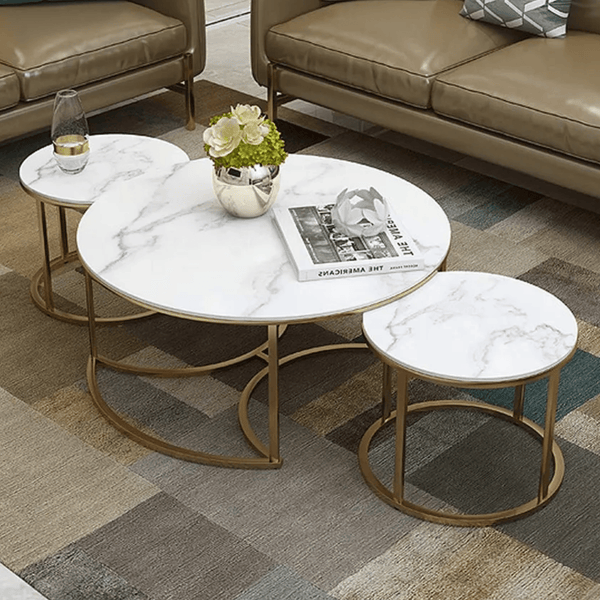 Luxe Marble-Finish Table Set