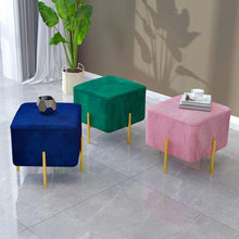 Luxury Velvet Square Ottoman Pouf – Stylish & Versatile Foot Stool