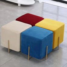 Luxury Velvet Square Ottoman Pouf – Stylish & Versatile Foot Stool