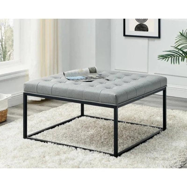 Wide Tufted Square Coffee Table For Living Room
