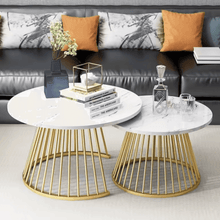 Ornate Circular Design Round Coffee Table Set