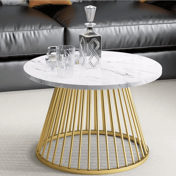 Ornate Circular Design Round Coffee Table Set