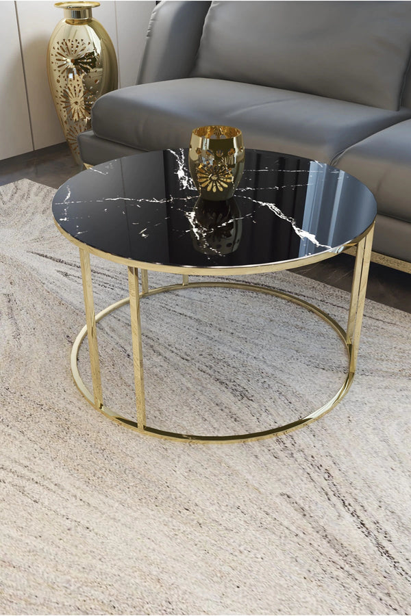 Black & Gold Coffee Table - House of Creattion