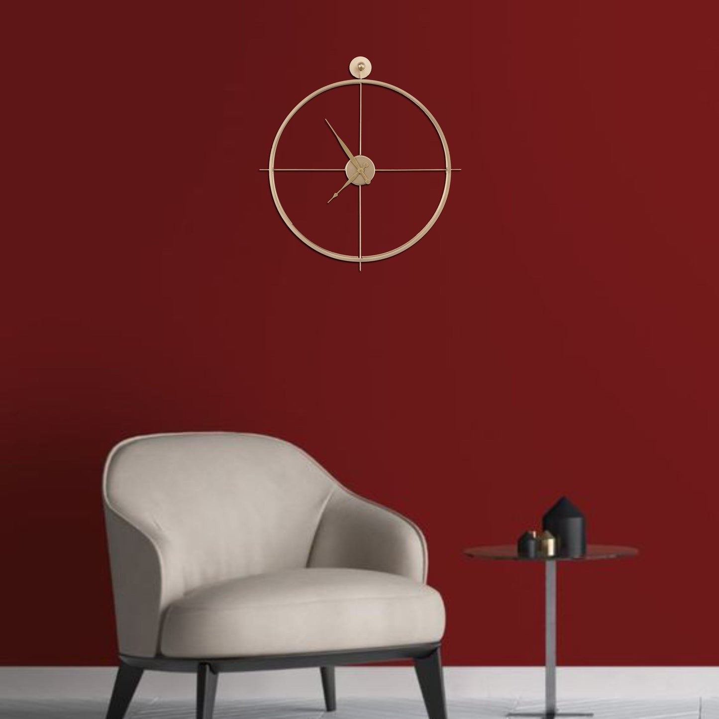 Golden dial wall clock - House of Creattion