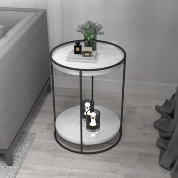 Two-Tiered Onyx Marble Accent Table - House of Creattion