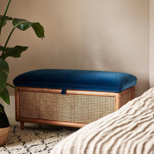 Woven Rattan Ottoman Bench