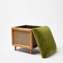 Woven Rattan Ottoman Bench